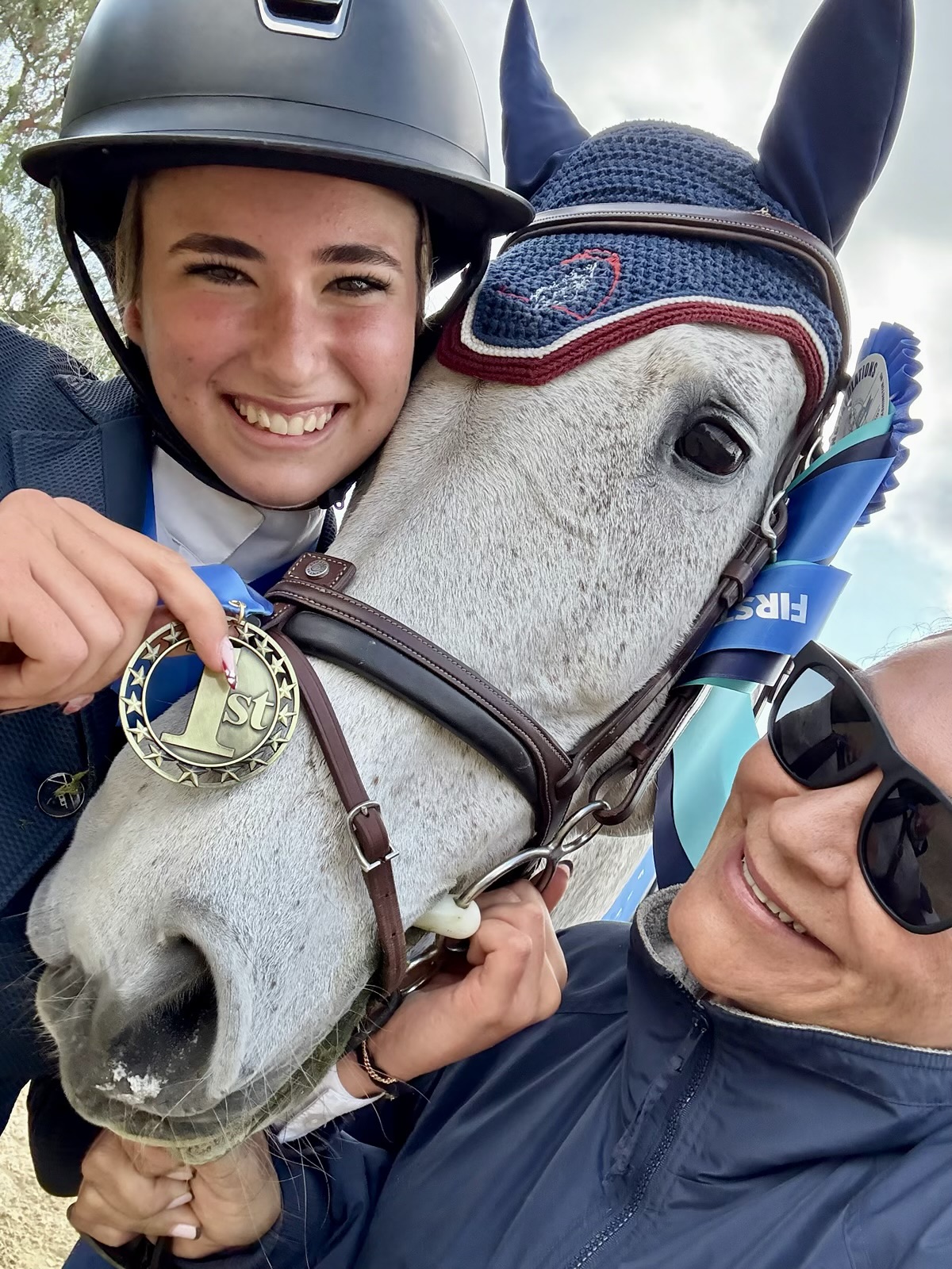 Hegewisch Stables Rider Celebrating a First Place Win